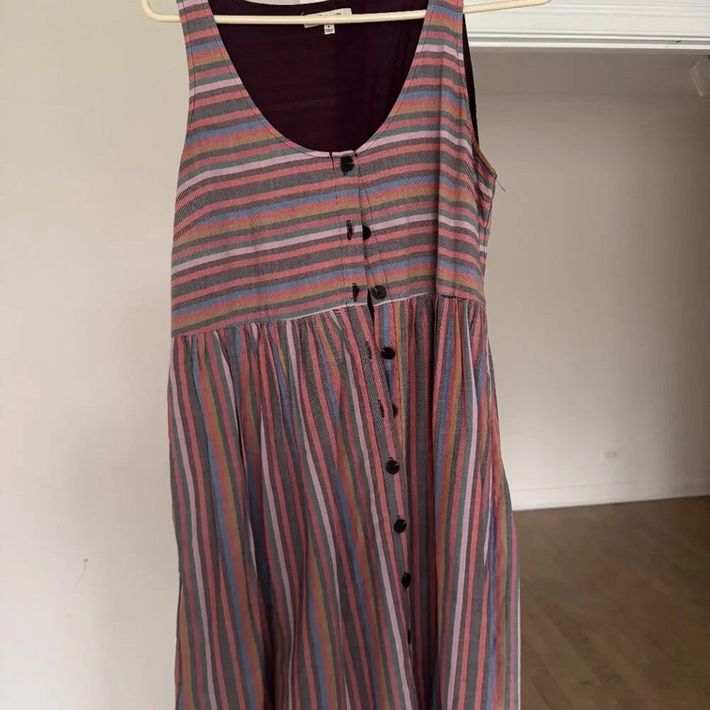 Madewell Colorful Striped Short Dress- M - Picture 2 of 4